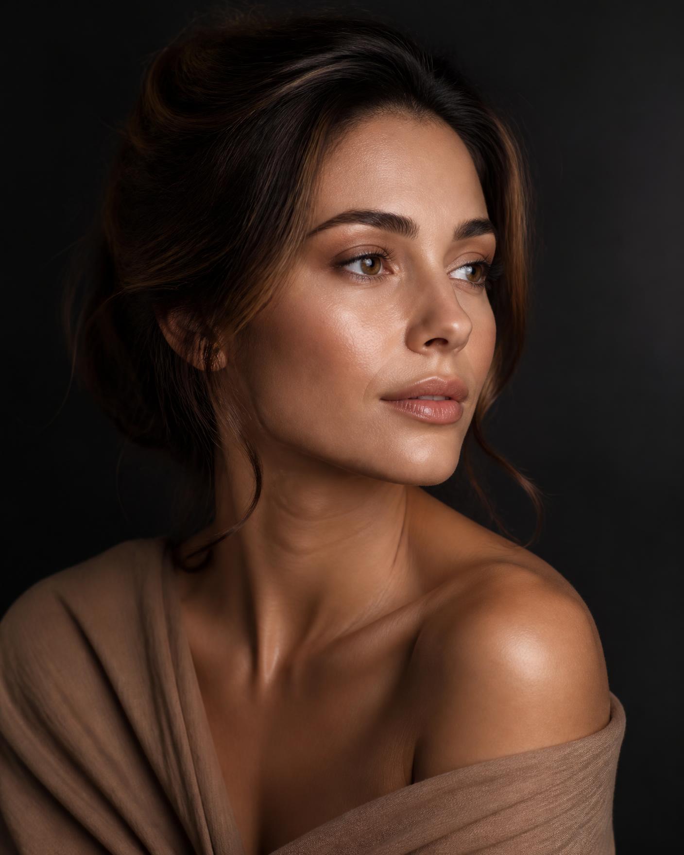 Elegantes Beauty-Portrait mit gelifteten Wimpern und geformten Augenbrauen